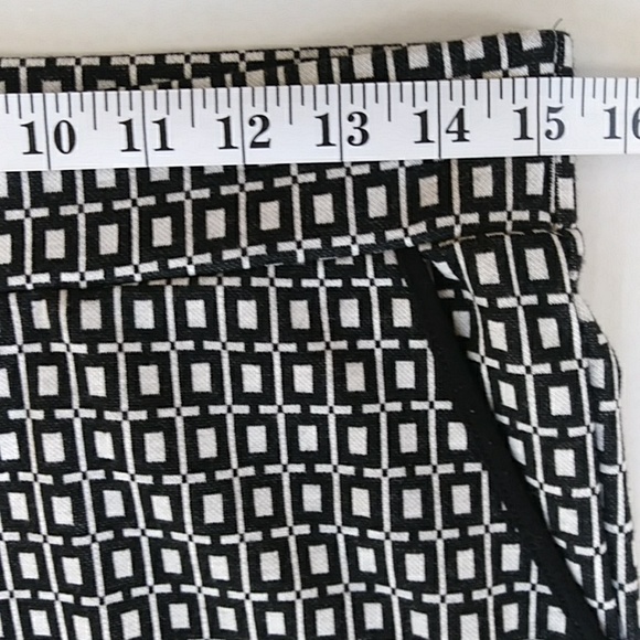 Melissa Paige Stretch Waist Viscose Blend Pants M Black White Pattern - Picture 10 of 13